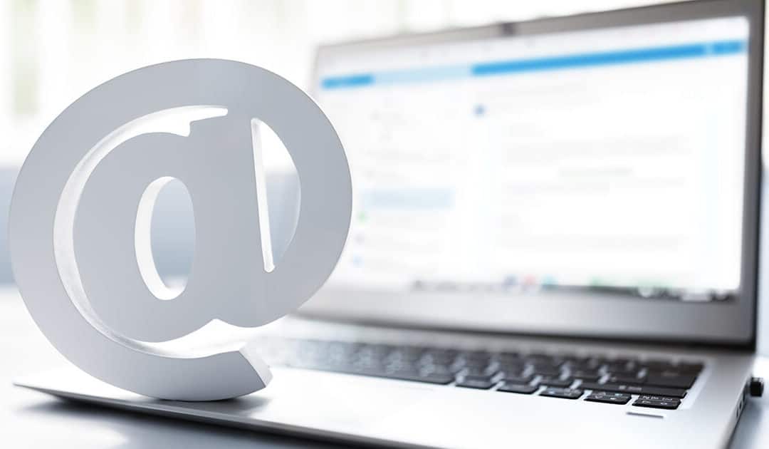 Email at symbol on computer