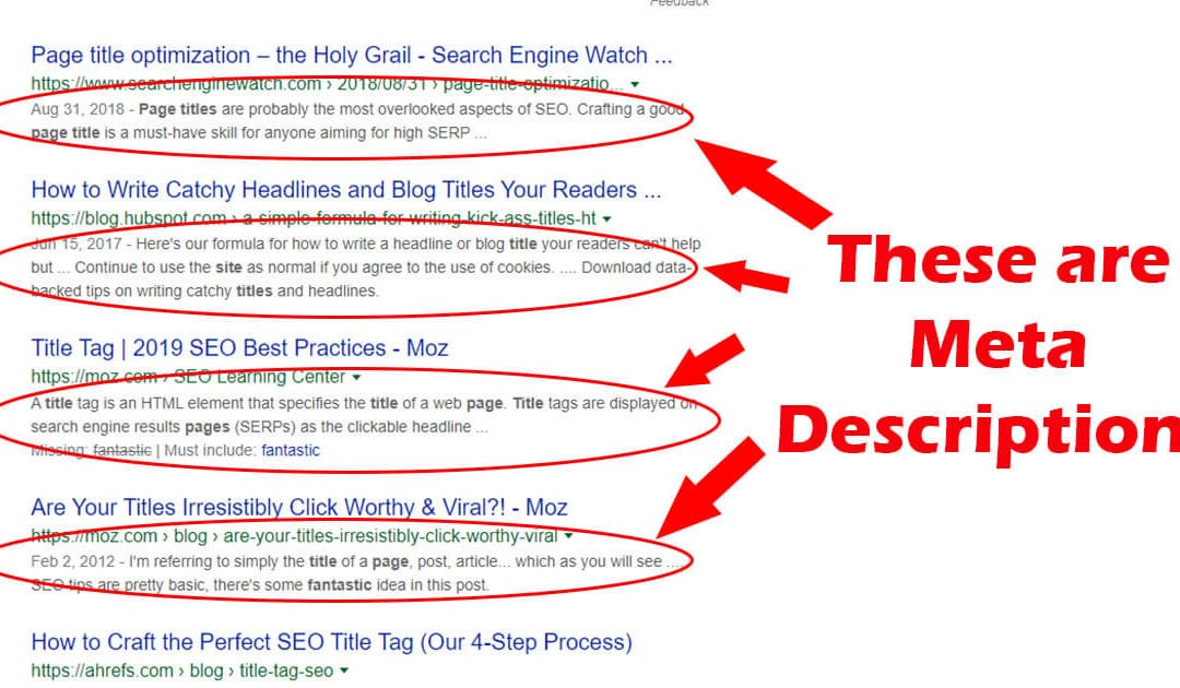 On Page SEO Basics: Descriptions
